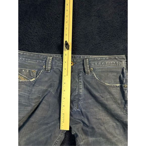 Diesel Larkee Classic Straight Factory Rip Dark Jeans Sz 31x32 B11 - Picture 10 of 12